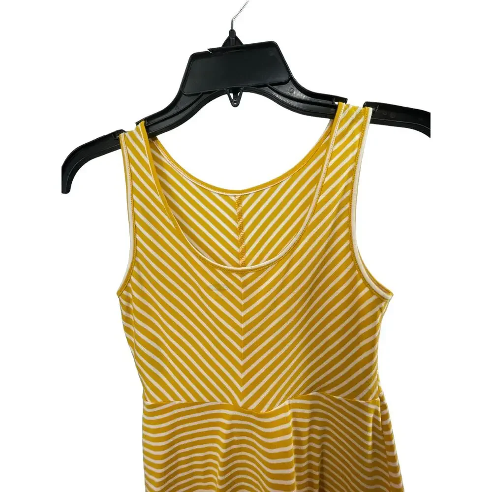 Old Navy Girls Yellow White Striped Sleeveless Mini Dress Youth Size Medium 8